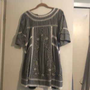 Free people black and white lined dress